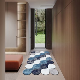Conceptum Alfombra Wookece298 Azul Claro, Turquesa, Lila y Azul Marino 100 x 200 cm